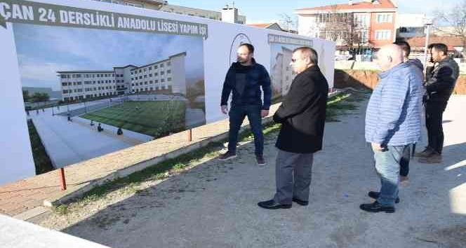 Çan Anadolu Lisesi inşaatı incelendi