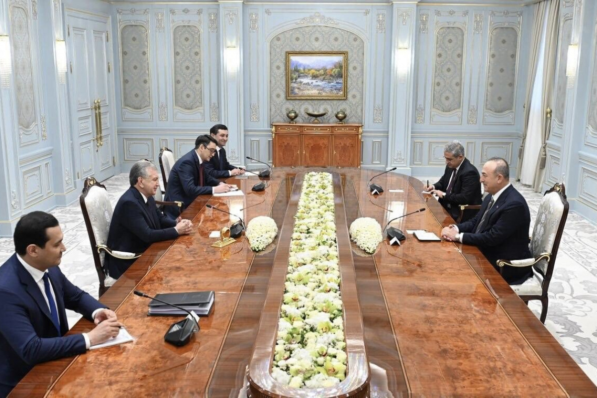 Özbekistan Cumhurbaşkanı Mirziyoyev, Bakan Çavuşoğlu'nu kabul etti
