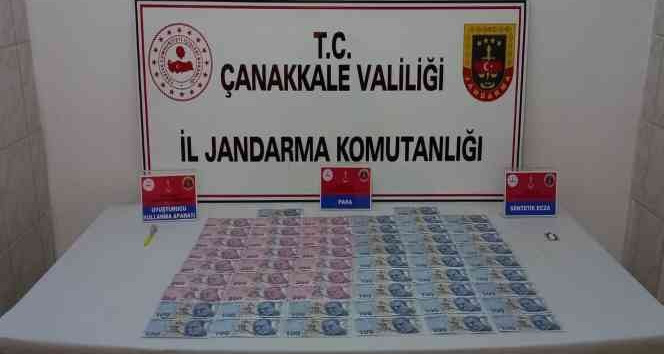 Lapseki’de sahte para ve uyuşturucu operasyonunda 3 gözaltı