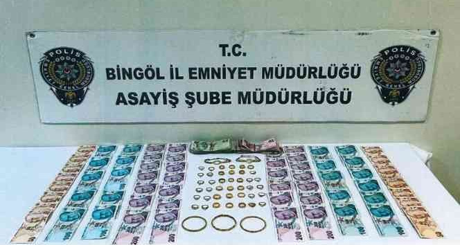 Bingöl’de 200 bin lira değerinde altın ve para çalan hırsız tutuklandı