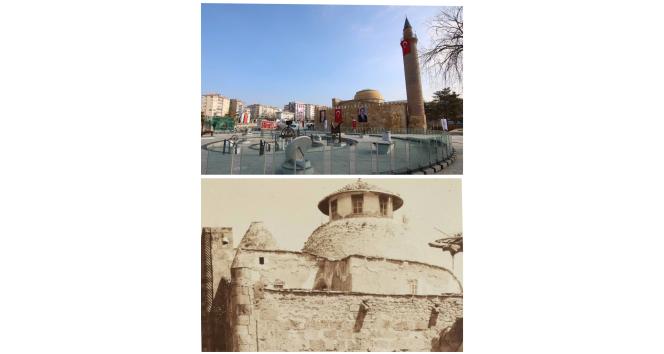 İki farklı fotoğrafta Cacabey Medresesi