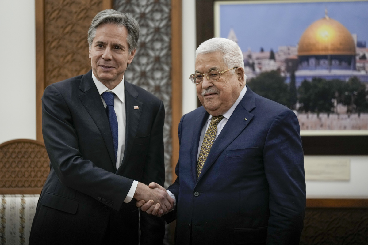 Filistin Devlet Başkanı Abbas ile ABD Dışişleri Bakanı Blinken bir araya geldi