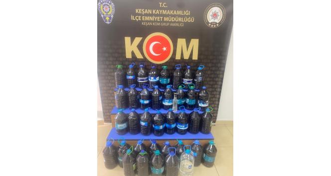 Keşan’da sahte içki ele geçirildi