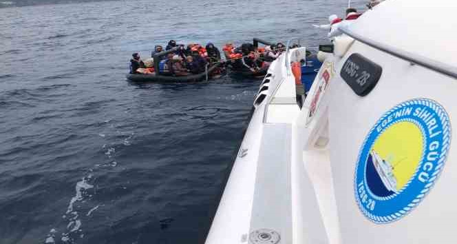 Yunan unsurlarınca ölüme terk edilen 94 kaçak göçmen kurtarıldı