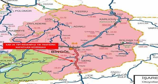 Bingöl-Elazığ ile Bingöl-Diyarbakır karayolu tır trafiğine açıldı