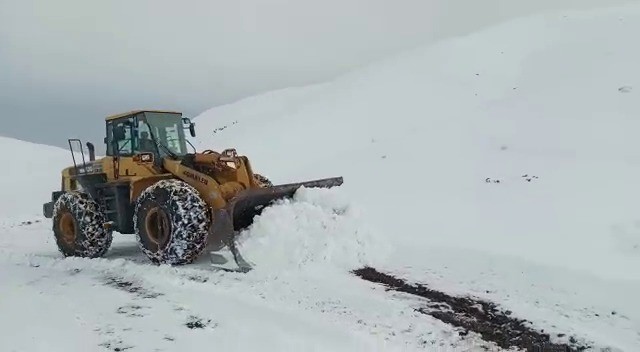 Siirt’te yoğun kar yağışı nedeniyle köy yolları ulaşıma kapandı