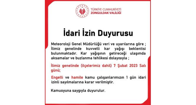 Engelli ve hamilelere bir gün idari izin