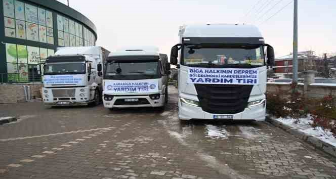 Yardım TIR’ları Biga’dan yola çıktı