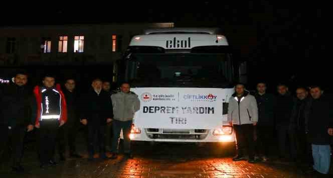 Çiftlikköy’den ilk yardım tırı yola çıktı