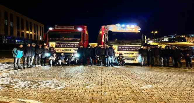 Çanakkale’den 6 TIR dolusu yardım malzemesi deprem bölgesine gönderildi