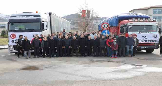 Ordu Üniversitesi’nden deprem bölgelerine yardım