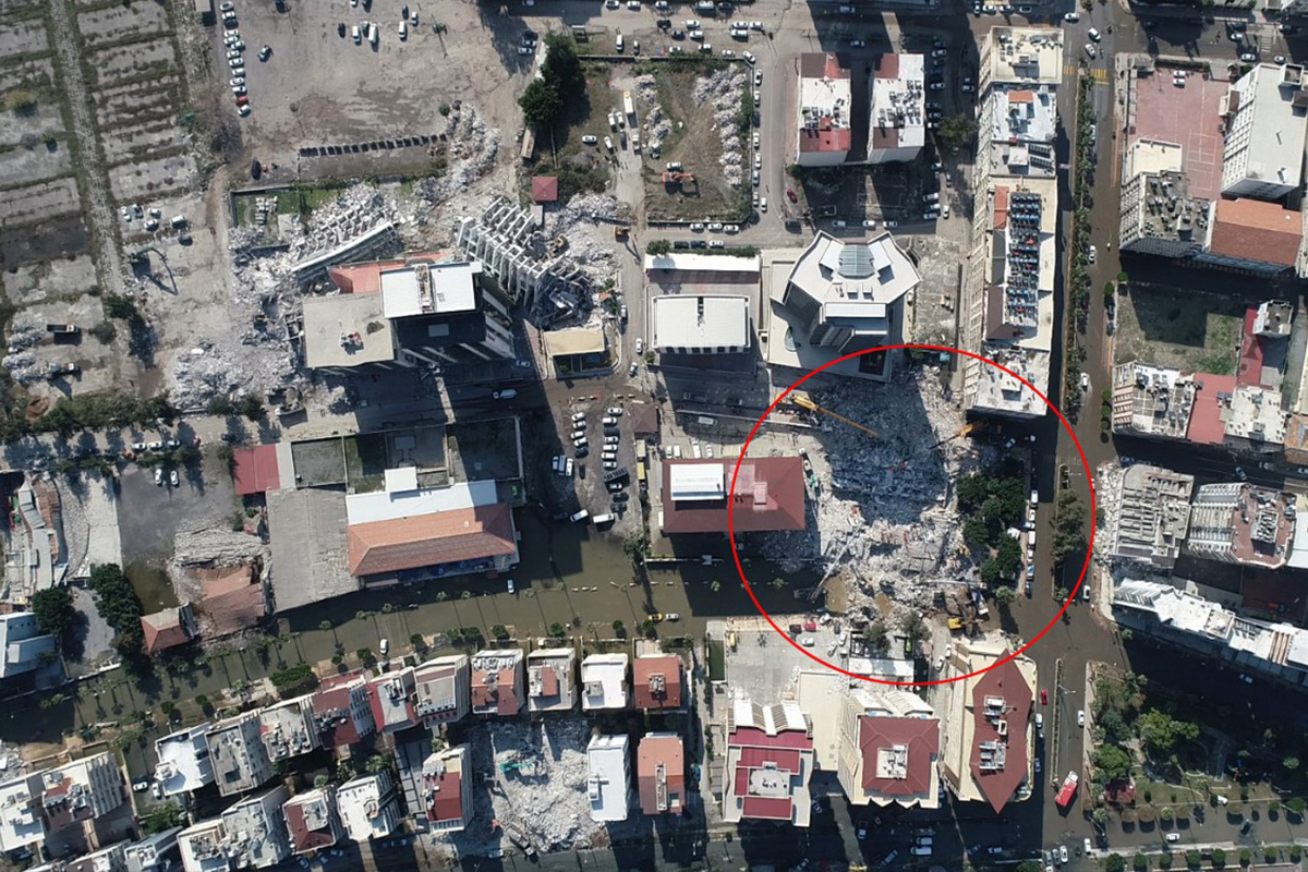 6 kişinin canlı çıkarıldığı Arzu Apartmanı&#039;nın dron görüntüsü