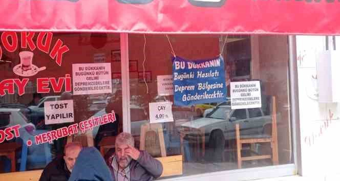Çayevi, hasılatını deprem bölgesine bağışladı