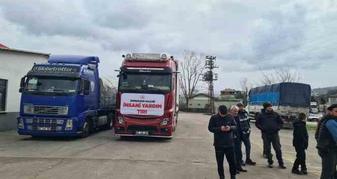 Deprem bölgesine Alaplı’dan 15 tır yakacak yardımı