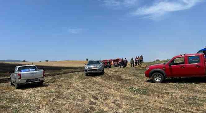 &Ccedil;anakkale&rsquo;de arpa tarlasında yangın
