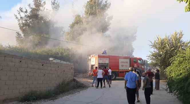 Kadirli Orman İşletmesine ait tomruk deposunda yangın