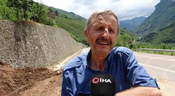 Heyelan nedeniyle kapanan Karadeniz-Akdeniz yolu havadan görüntülendi