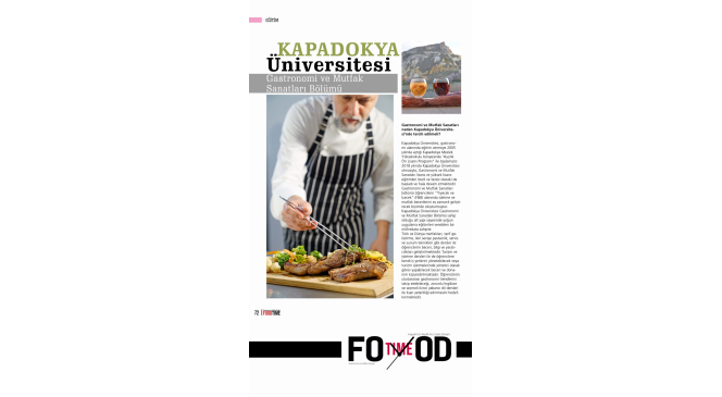 K&Uuml;N Gastronomi ve Mutfak Sanatları B&ouml;l&uuml;m&uuml; Food Time Dergisi&rsquo;nde yer aldı
