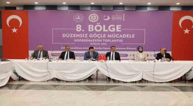 Burdur&rsquo;da 8. B&ouml;lge D&uuml;zensiz G&ouml;&ccedil;le M&uuml;cadele Koordinasyon Toplantısı
