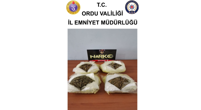 Ordu’da uyuşturucu operasyonunda 3 şüpheli gözaltına alındı