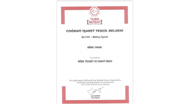 ’Niğde Tavası’ coğrafi işaret aldı
