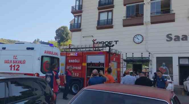 Kdz.Ereğli’de 12 katlı apartmanda çıkan yangın korkuttu