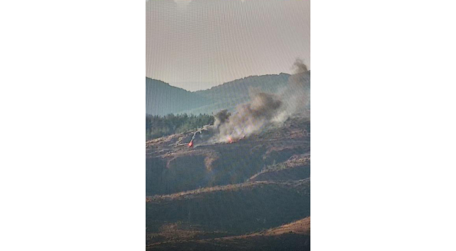 Alev alan iş makinesinden ormana sı&ccedil;rayan yangın kontrol altına alındı
