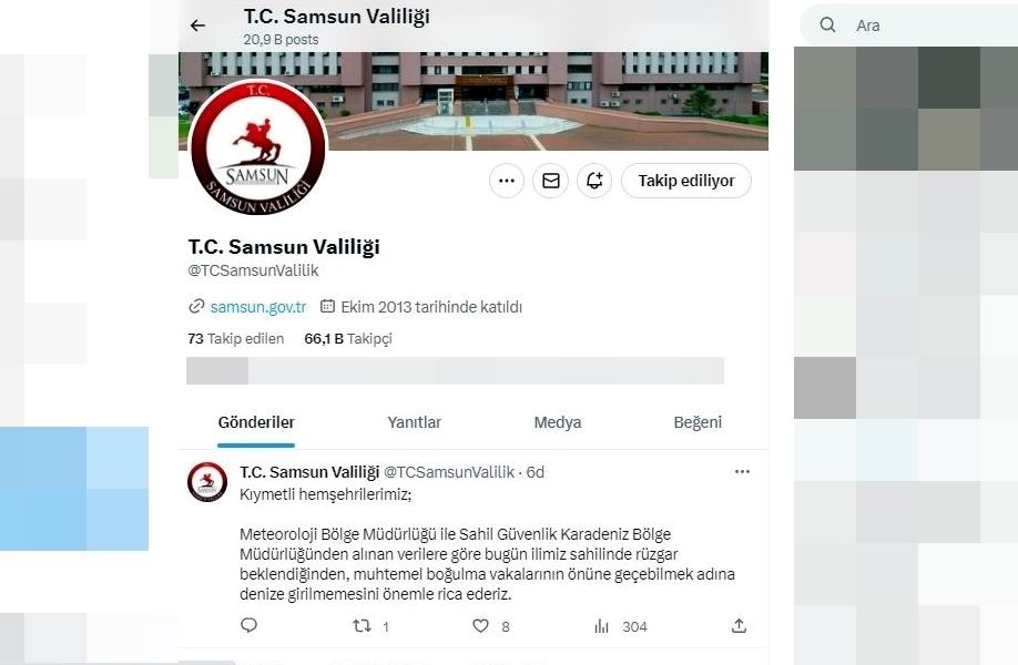 Samsun Valiliği'nden son dakika uyarısı: