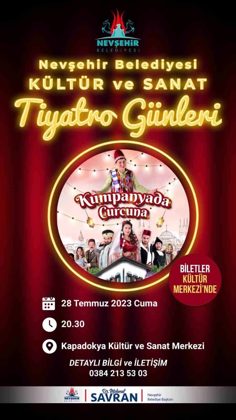 &rsquo;Kumpanyada Curcuna&rsquo; tiyatro oyunu biletleri K&uuml;lt&uuml;r Merkezi&rsquo;nde
