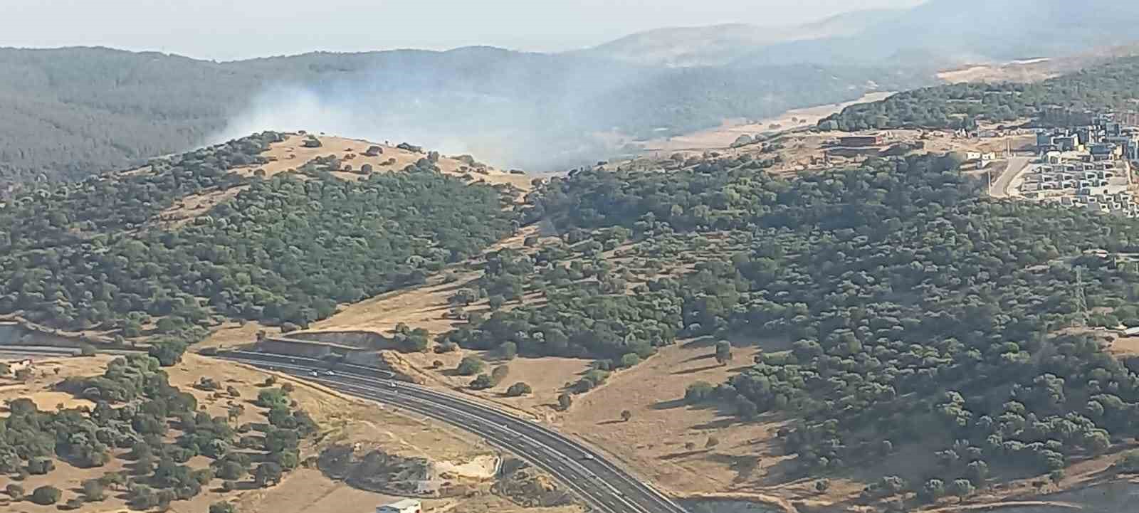 Aliağa’da makilik yangınına havadan ve karadan müdahale sürüyor