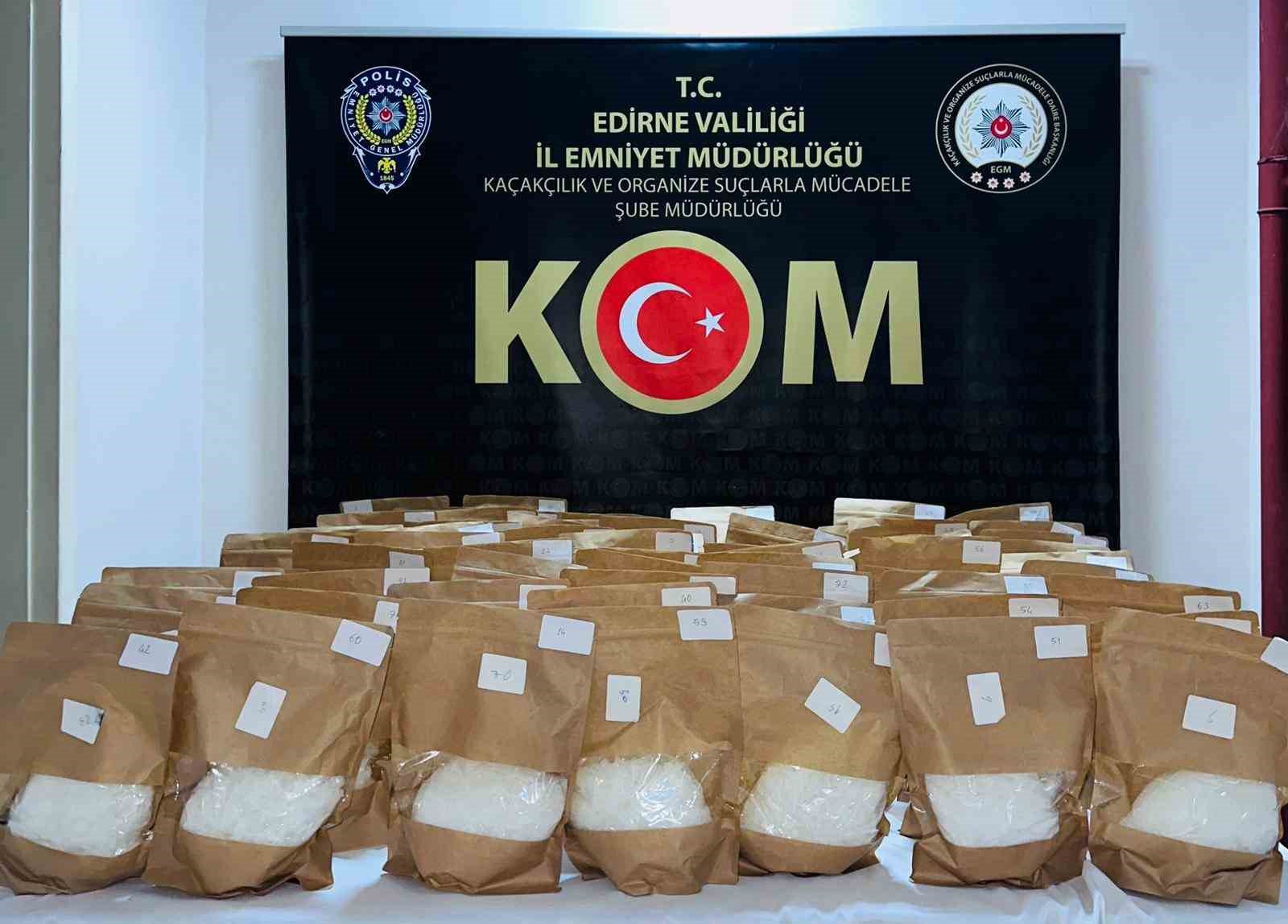 Edirne’de uyuşturucu operasyonu: 72 kilo metamfetamin ele geçirildi