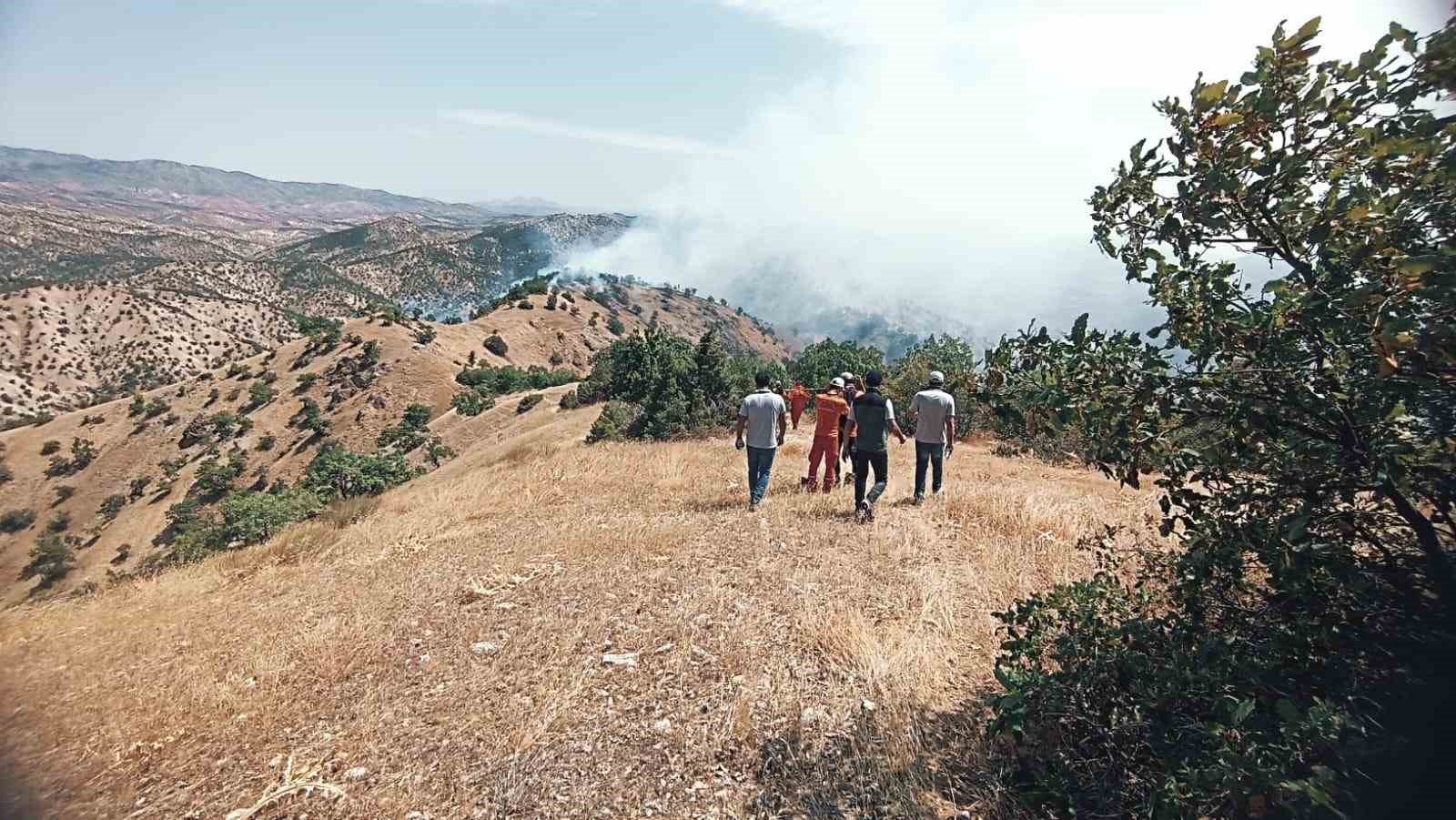 Bing&ouml;l&rsquo;deki orman yangınına havadan ve karadan m&uuml;dahale s&uuml;r&uuml;yor

