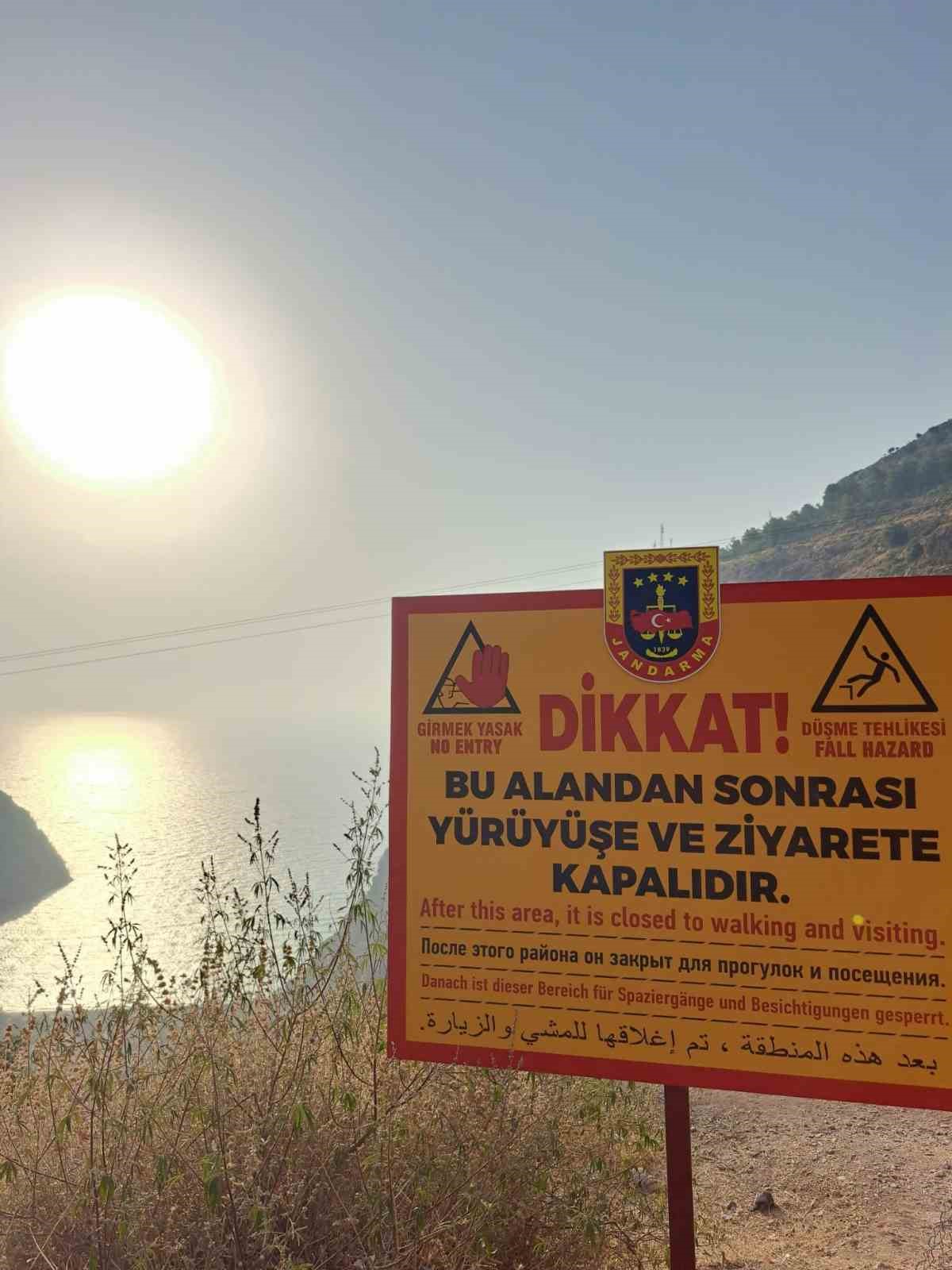 Kelebekler Vadisi&rsquo;ne jandarmadan uyarı tabelası

