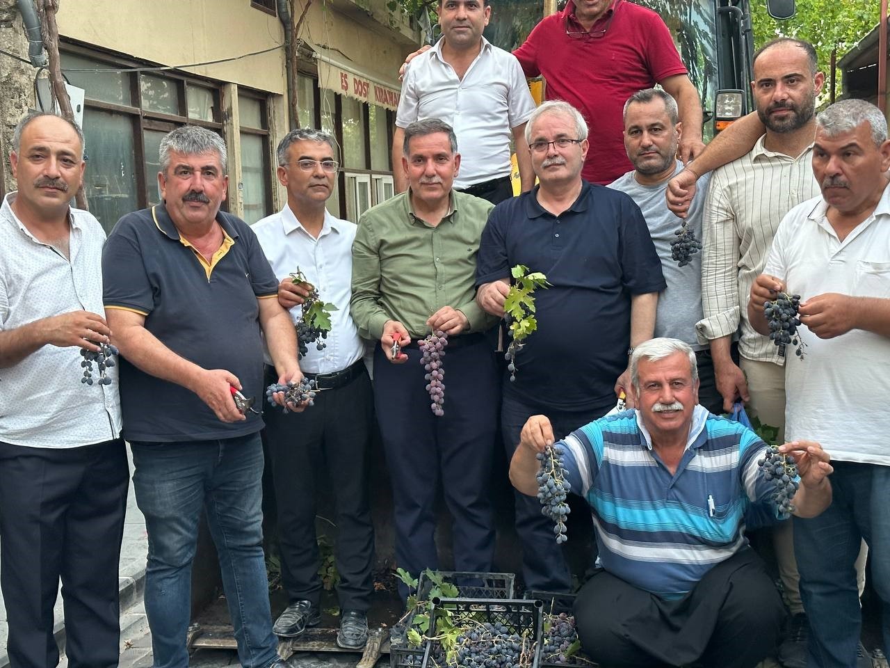 Tarihi asmalı sokakta kep&ccedil;e &uuml;st&uuml;nde &uuml;z&uuml;m hasadı yapıldı
