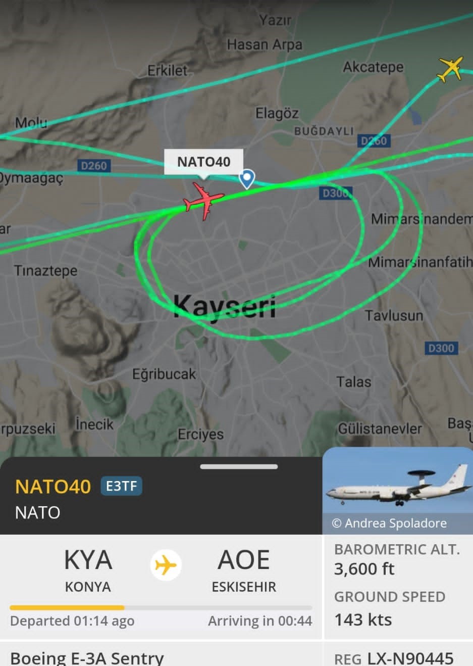 NATO u&ccedil;ağı Kayseri&rsquo;de pisti pas ge&ccedil;ti
