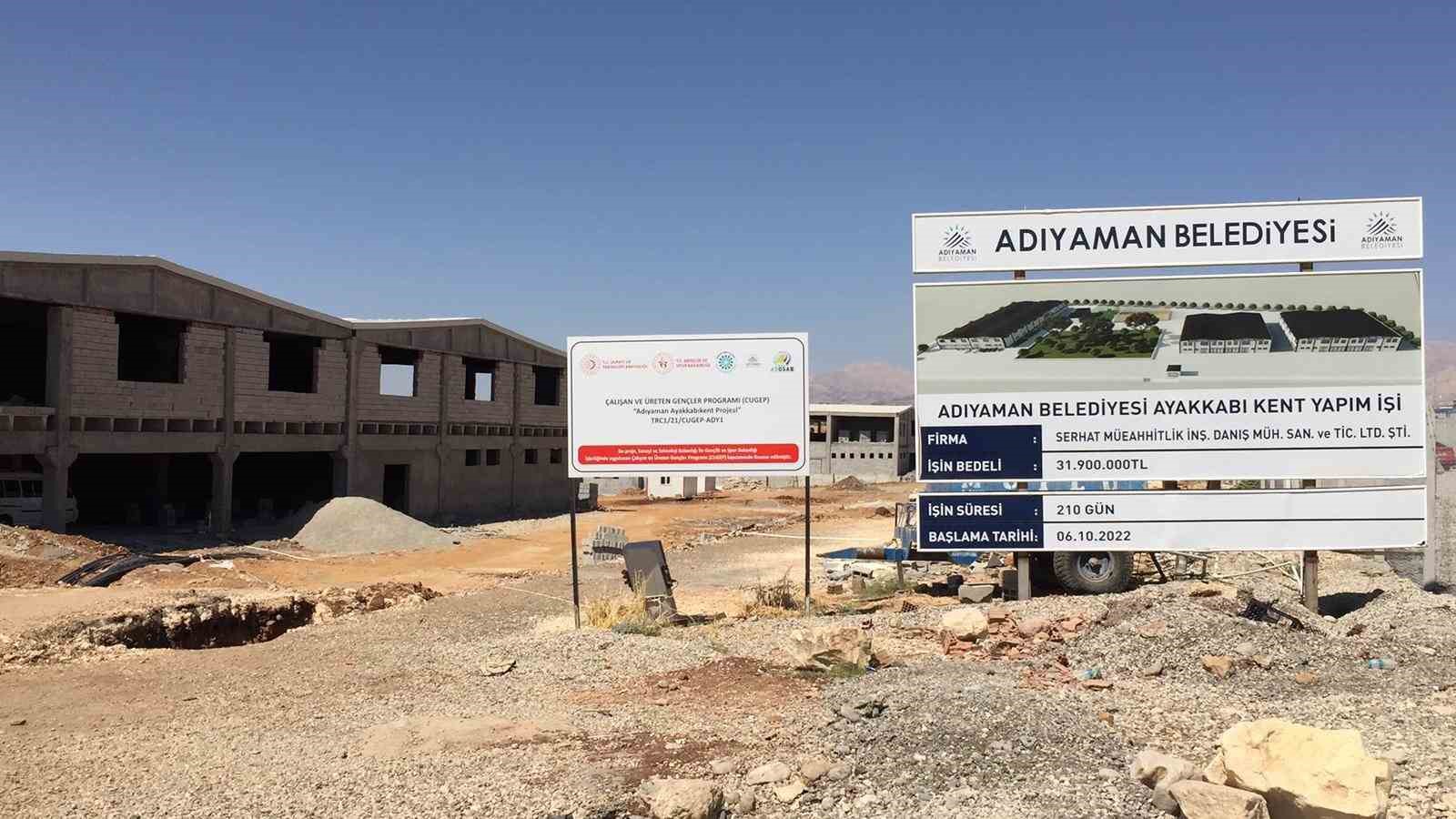 Adıyaman Ayakkabı Kent inşaatı hızla devam ediyor