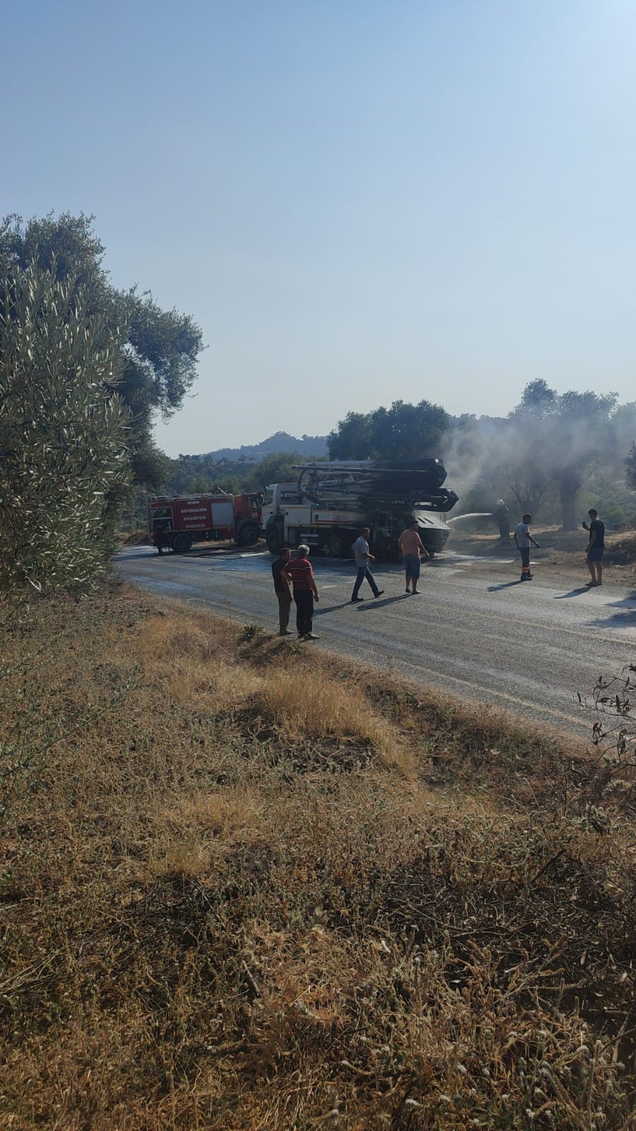 Beton mikseri bir anda alev topuna döndü