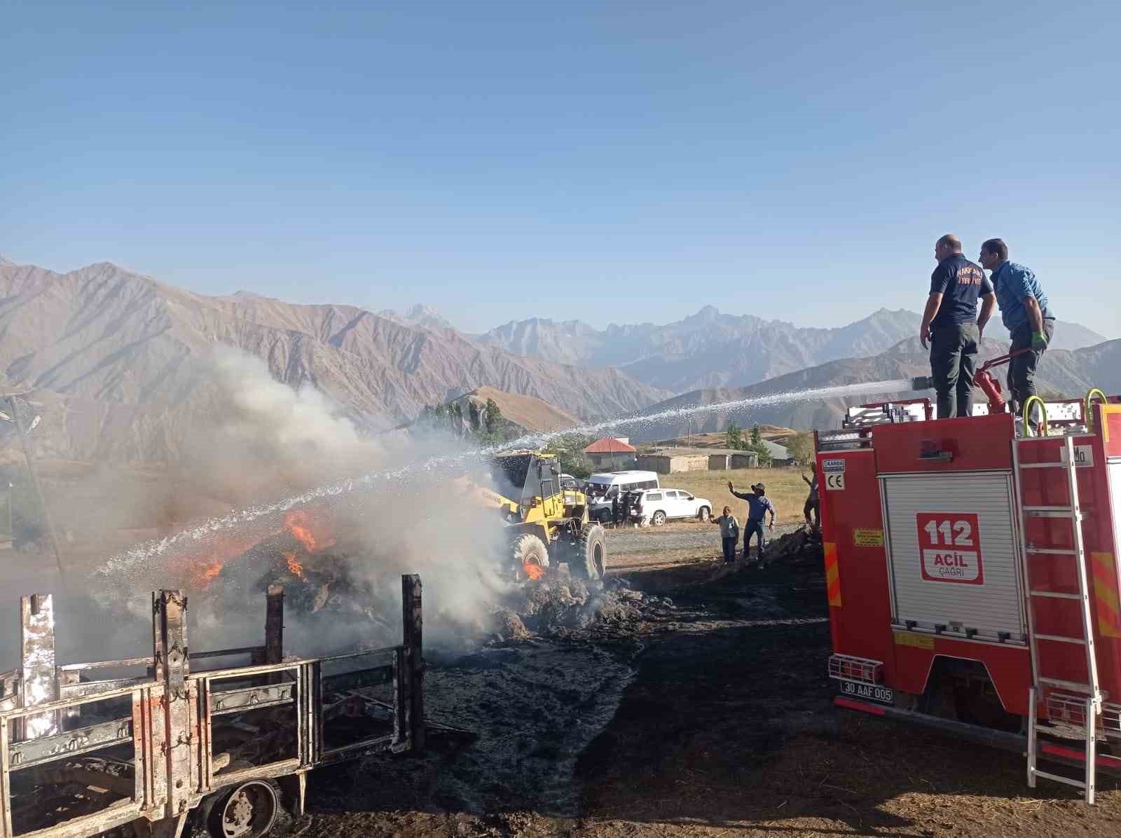 Hakkari’de 600 bağ ot ve kamyonet yandı