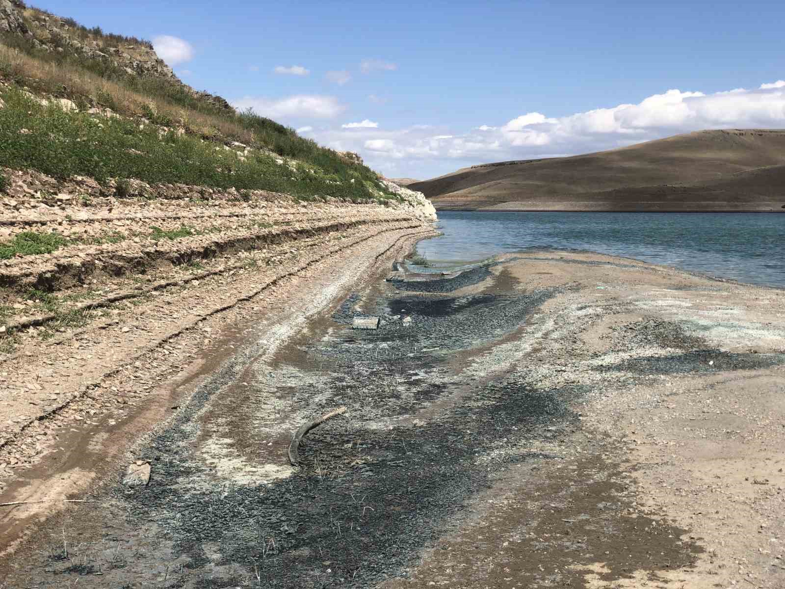 Kars’ta rengi yeşile dönen göl etrafa pis koku yayıyor