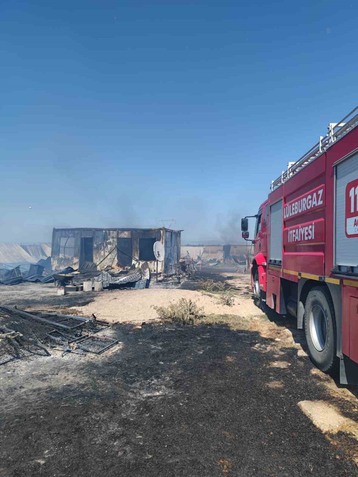 Kırklareli’nde ağıl çıkan yangında kül oldu