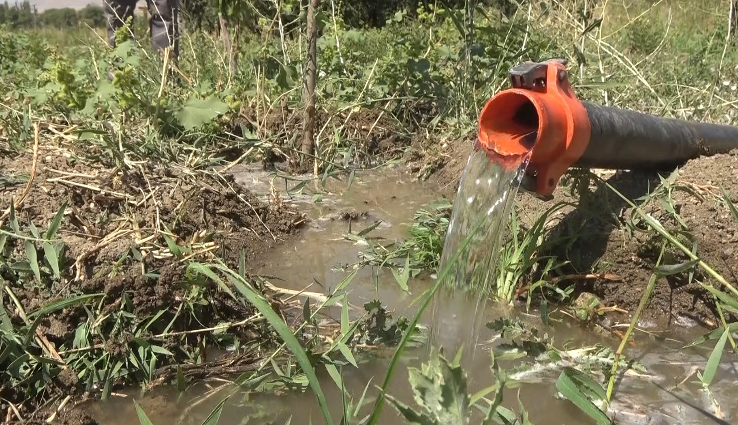 Mazotsuz ve elektriksiz tarlasına su çekmenin yolunu buldu
