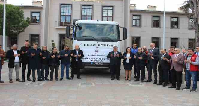 Kırklareli’nden depremzedelere 30 ton kuru gıda ve 5 bin şişe yağ desteği