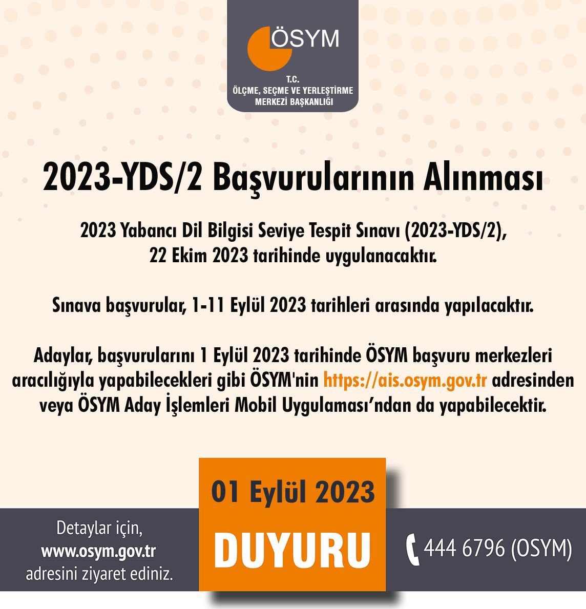 2023-YDS/2 başvuruları başladı