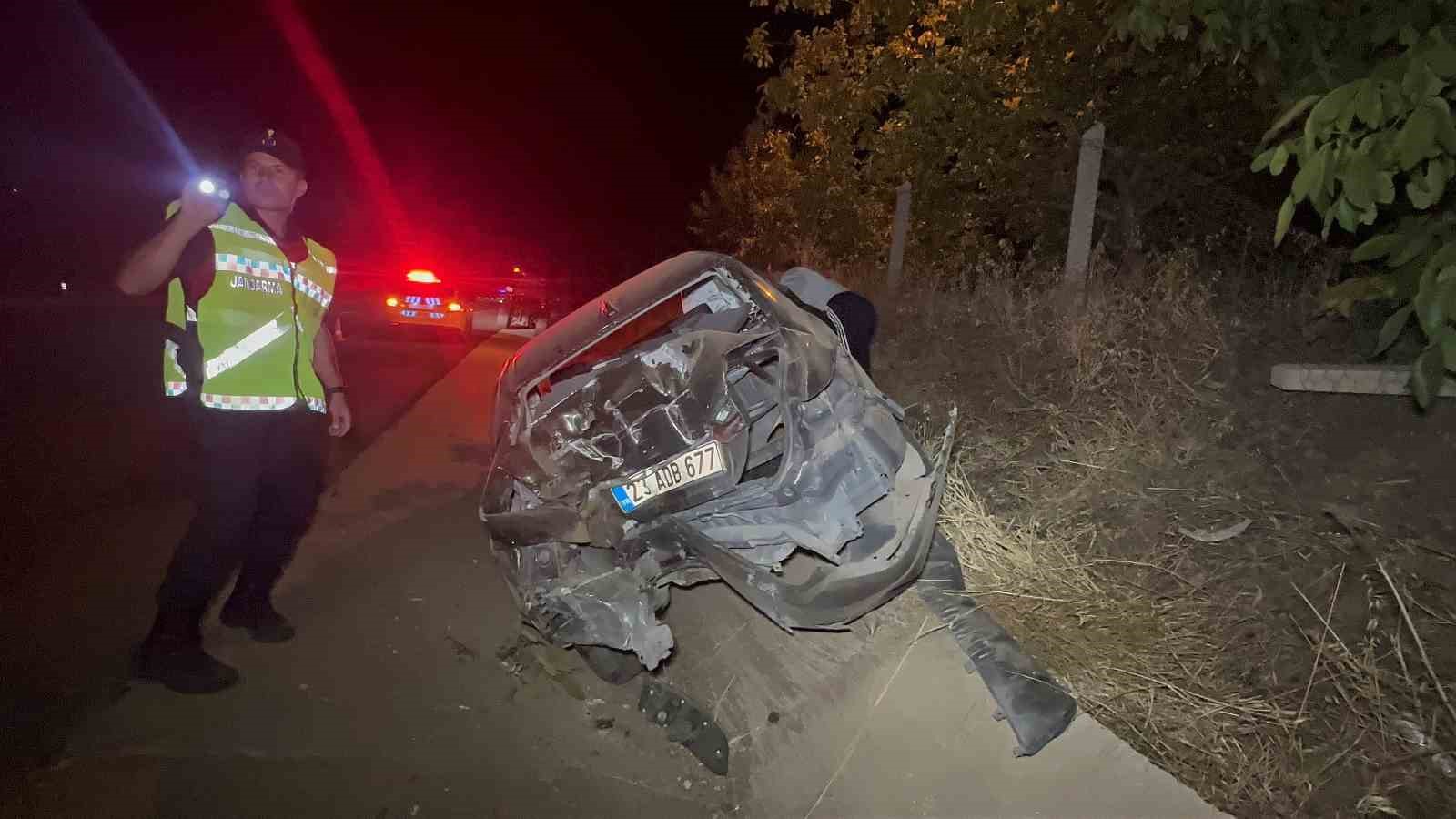 Elazığ’da kontrolden çıkan araç yoldan çıktı: 2’si ağır 3 yaralı