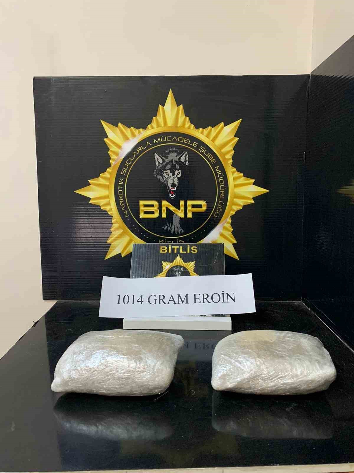 Bitlis’te 1 kilo 14 gram eroin ele geçirildi