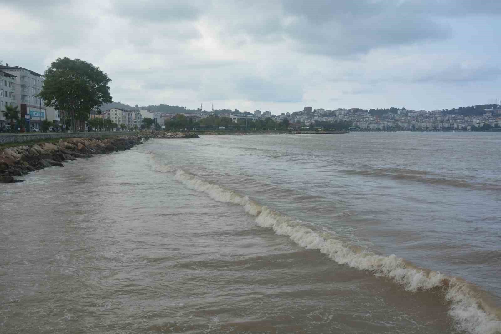 Ordu&rsquo;da denizin rengi &ccedil;amura bulandı
