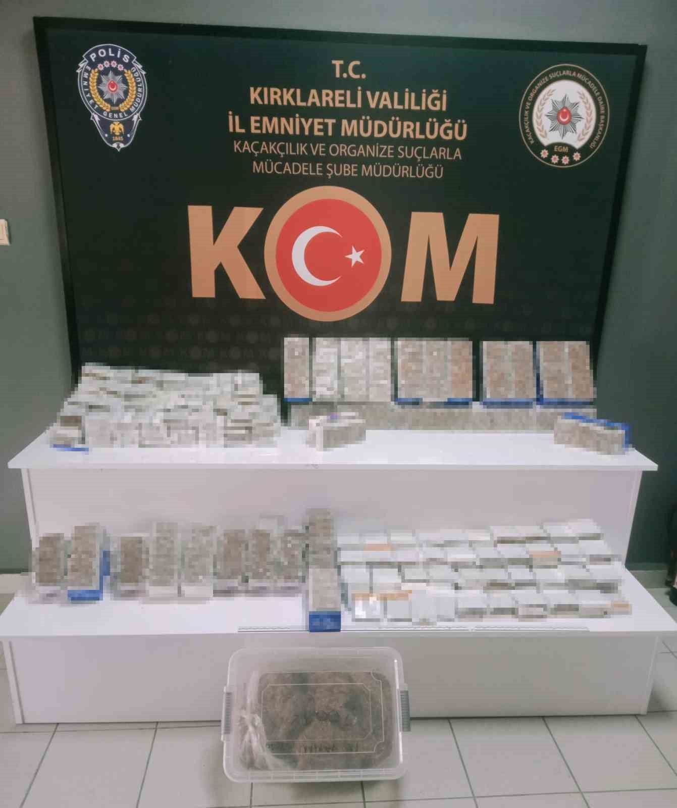 Kırklareli’nde kaçak sigara operasyonu