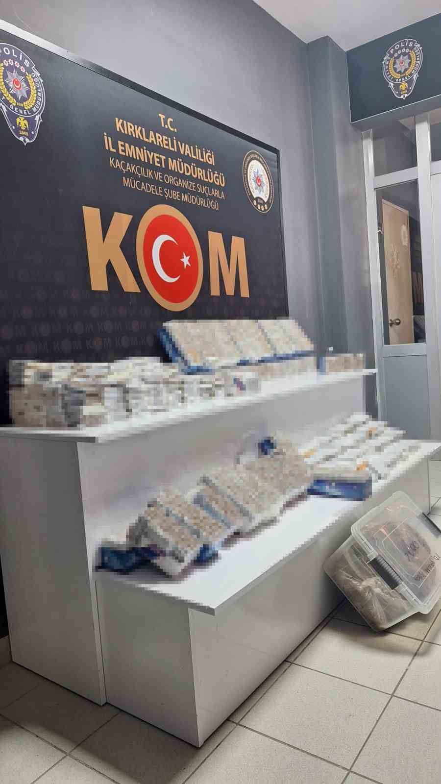 Kırklareli&rsquo;nde ka&ccedil;ak sigara operasyonu
