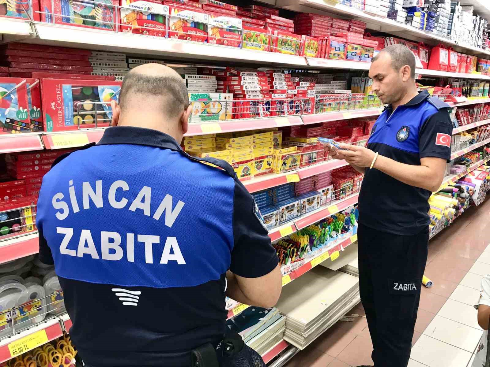 Sincan Belediyesi zabıta ekipleri kırtasiyeleri denetledi
