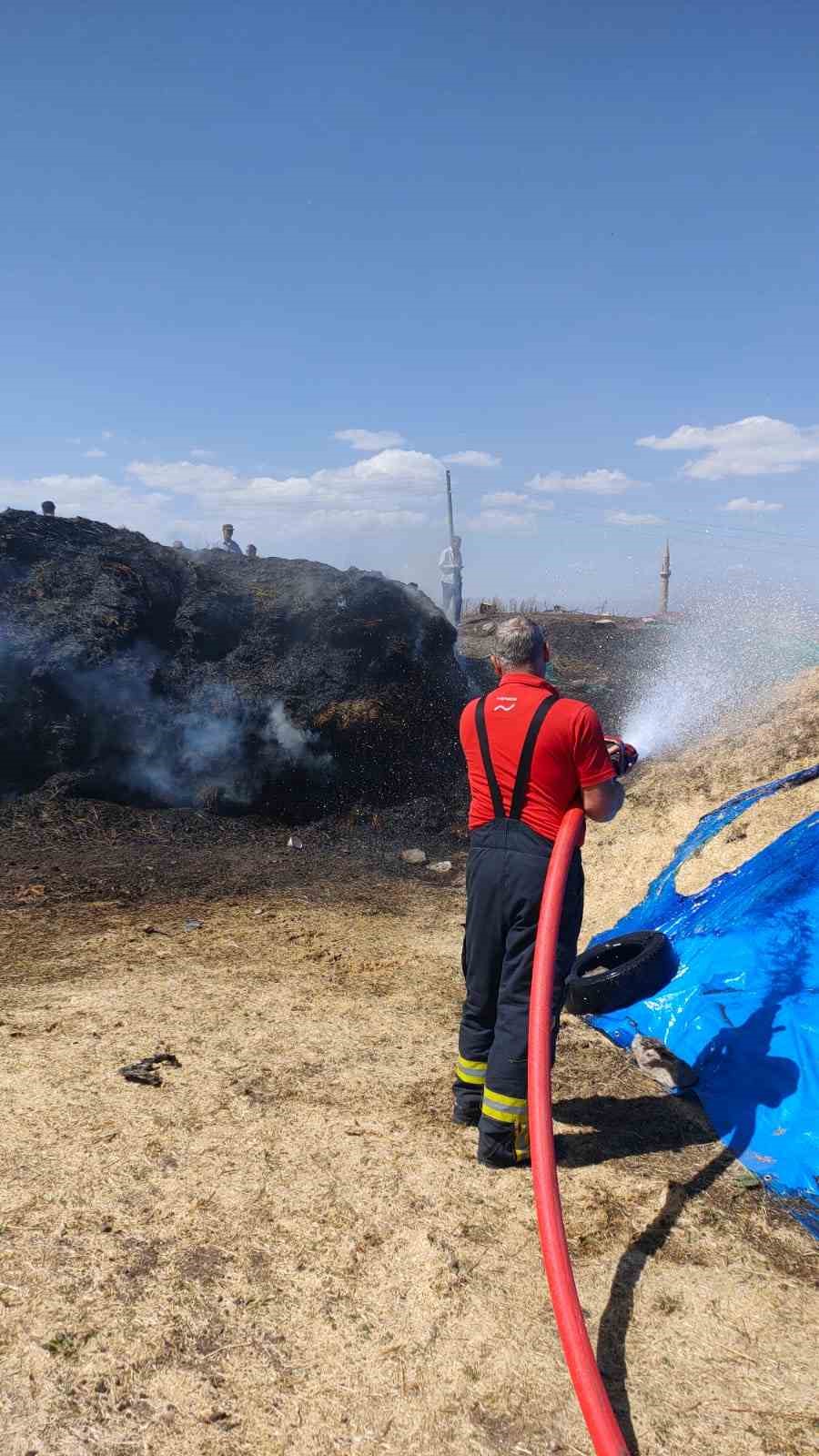 Kars’ta ot yangını itfaiye ekiplerince söndürüldü